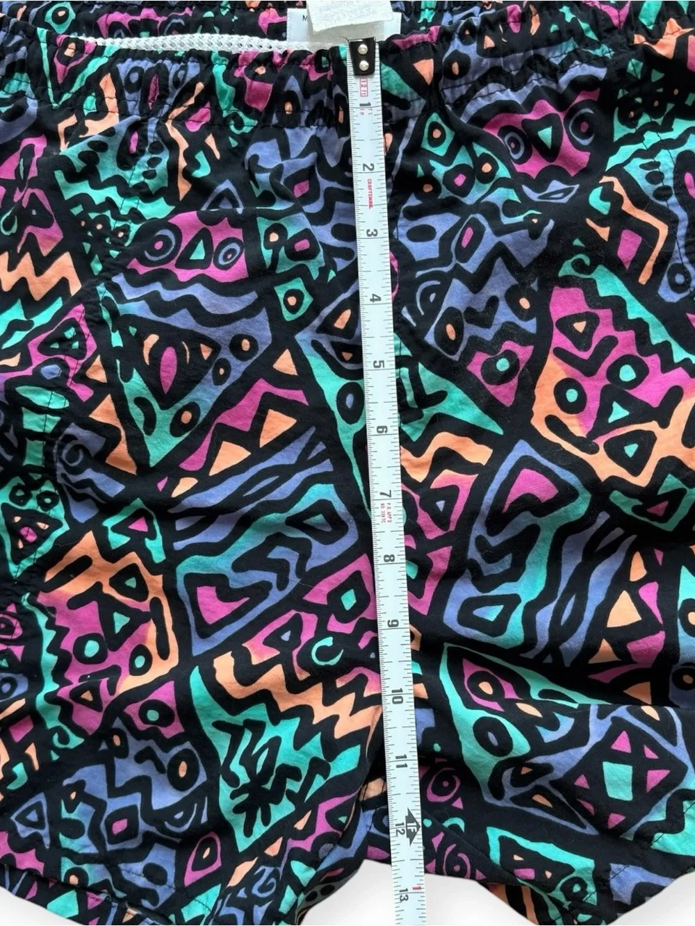 90s Vtg Sideout Volleyball Shorts Large Purple Red Green Tribal Retro Surfing